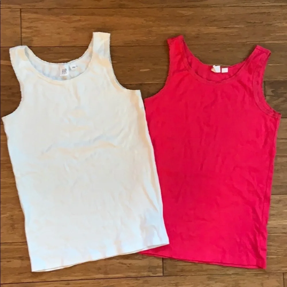 GAP KIDS Girls 2 Tanks White/Pink NWOT XXL 14-16